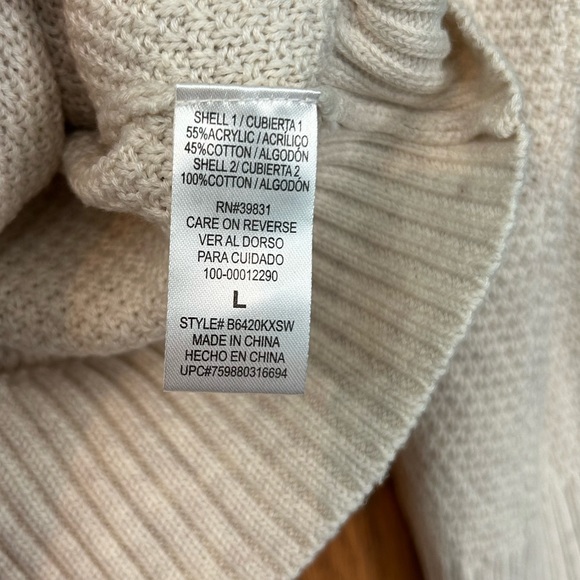 Democracy crochet sweater Large long sleeve top knit sweater lace crochet detail - Picture 8 of 14